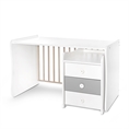 Letto MAXI PLUS NEW white+stone grey /scrivania + mobiletto multifunzionale/